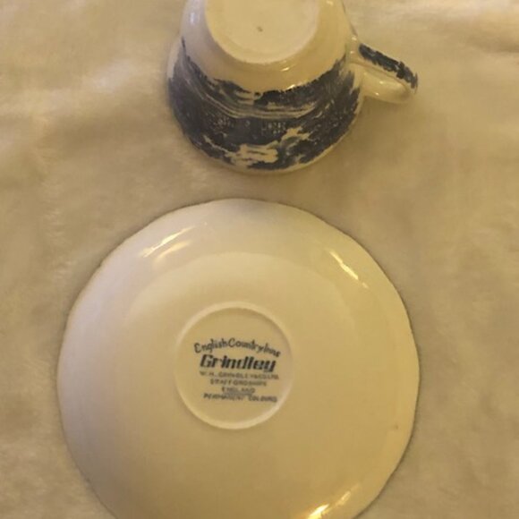 RARE Blue & White W. H. Grindley English Country Inns Teacup & Saucer: Used: #2 - Picture 5 of 9